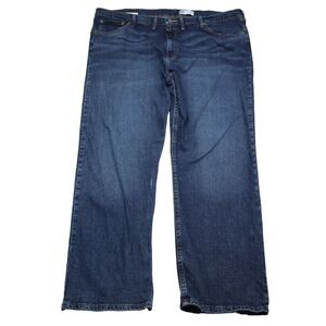 Wrangler Jeans Pants Mens 44x29 Blue High Waist Relaxed Fit Straight Cut Denim